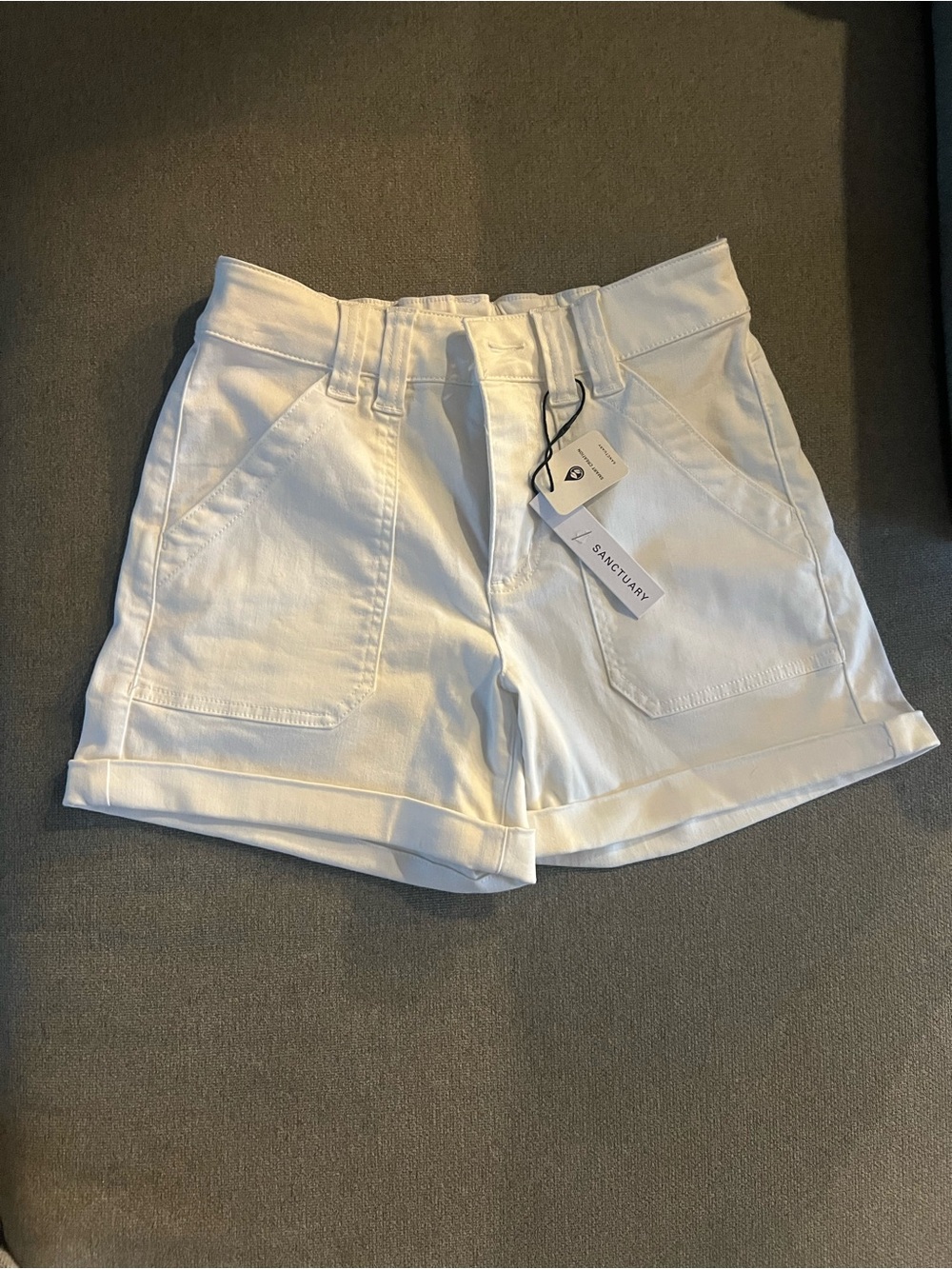 Sanctuary White High-Rise Utility Shorts NWT